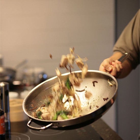 Tigaie wok, 7-Ply, inox, 32 cm/3,5L, "Apollo" - Demeyere