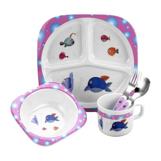 Set vesela+tacamuri copii 5 piese - Calve