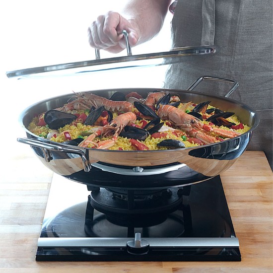 Tigaie Paella 3-ply, inox, 46 cm, "Specialties" - Demeyere