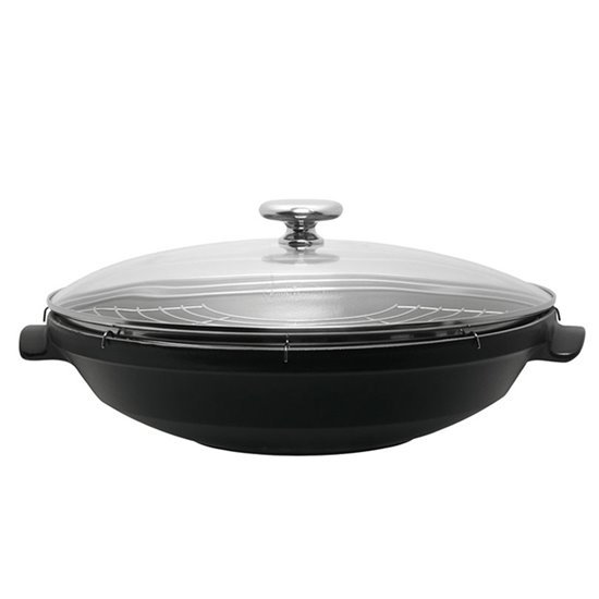 WOK 36 cm, 5L, cu capac si gratar - Emile Henry