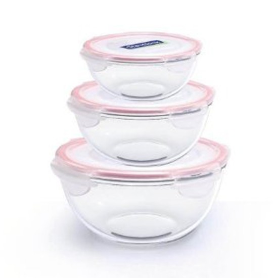 Set 3 boluri sticla, 2L/4L/6L - Glasslock