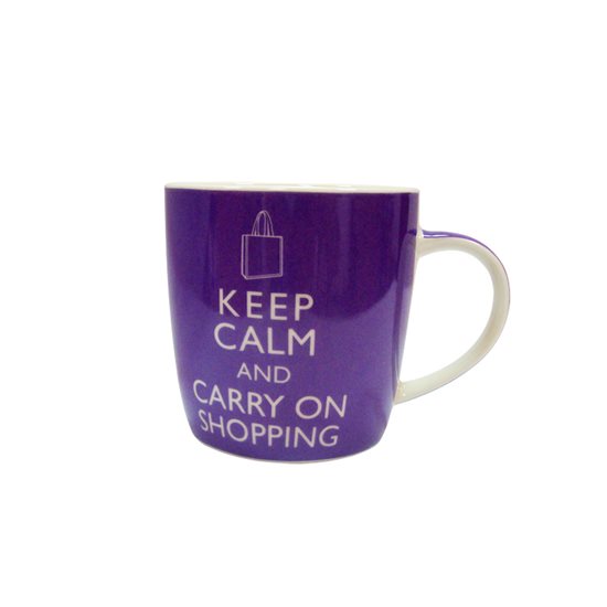 Cana portelan "Keep calm and carry on shopping", 350 ml - Nuova R2S