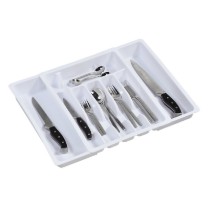 Tava extensibila pentru tacamuri, plastic, 29 - 50 cm, Alb - Kesper