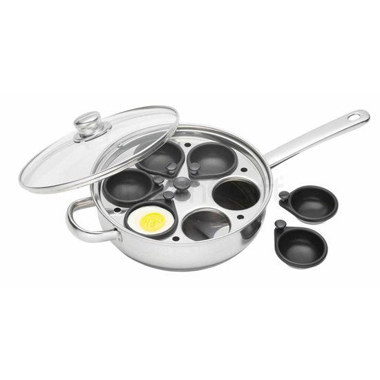 Tigaie oua posate, inox, cu capac, 26 cm - Kitchen Craft