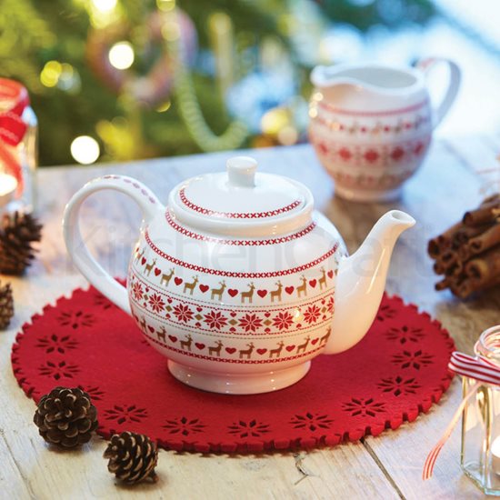 Ceainic "Merry Little Christmas" 1,3 L din portelan - Kitchen Craft
