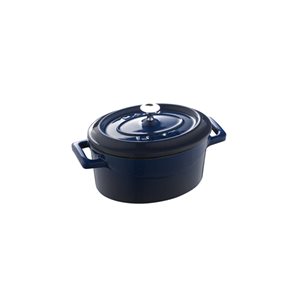 Mini-cratita ovala, fonta, 12cm/0,36L, "Trendy", Albastru - LAVA
