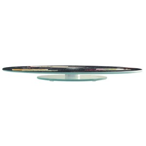 Platou rotativ servire branza, sticla, 32 cm, "World of Cheese" - Easy Life