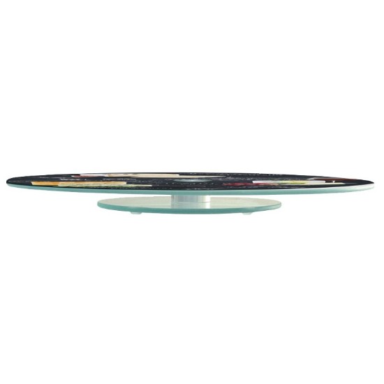 Platou rotativ servire branza, sticla, 32 cm, "World of Cheese" - Easy Life