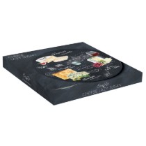 Platou rotativ servire branza, sticla, 32 cm, "World of Cheese" - Easy Life