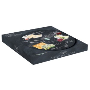 Platou rotativ servire branza, sticla, 32 cm, "World of Cheese" - Easy Life