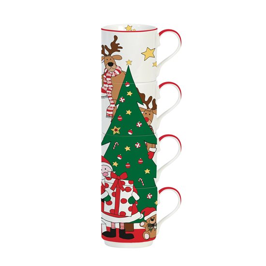 Set 4 cani 275 ml "Santa & Friends - Tree" - Nuova R2S