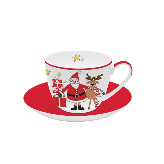 Ceasca portelan 280 ml cu farfurioara "Santa and Friends" - Nuova R2S