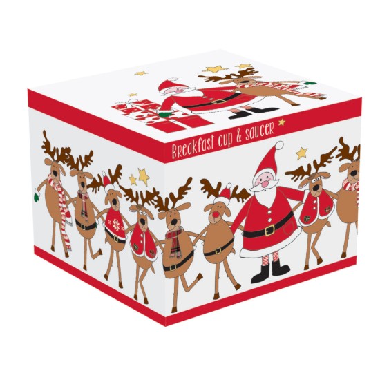 Ceasca portelan 280 ml cu farfurioara "Santa and Friends" - Nuova R2S