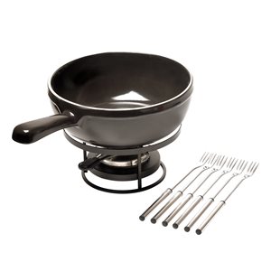 Set Fondue 24 cm/2,4 l, Charcoal - Emile Henry