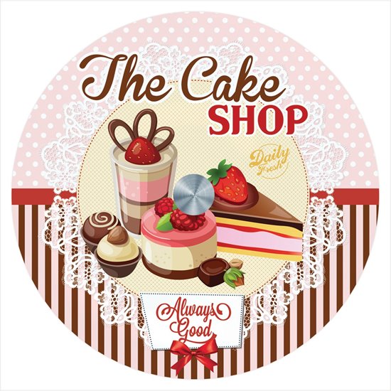 Platou rotativ din sticla 32 cm "The Cake Shop" - Nuova R2S