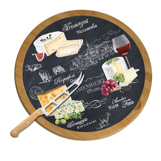 Set servire branzeturi 2 piese, 32cm, "World of cheese" - Nuova R2S