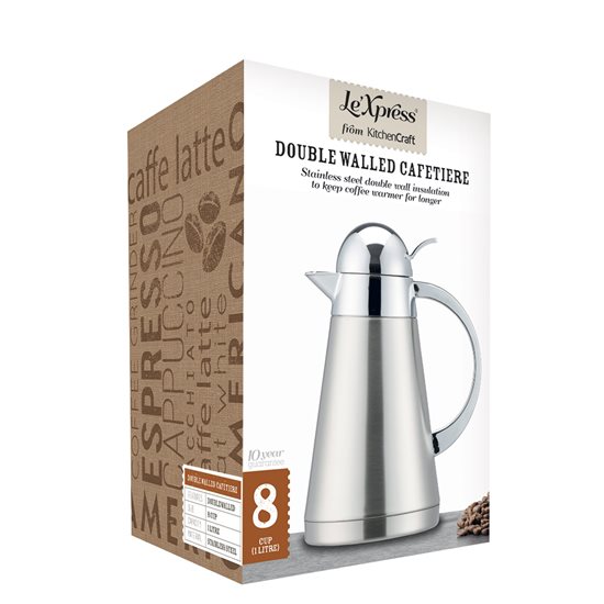 Cafetiera inox cu perete dublu, 1 L - Kitchen Craft