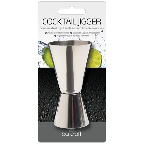 Pahar dublu masura pentru cocktail, 25/50 ml, inox, argintiu  - Kitchen Craft