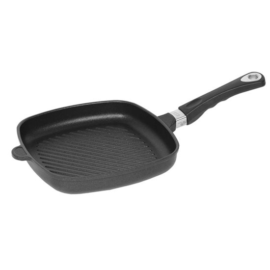 Tigaie grill patrata, aluminiu, 28 x 28 cm, inductie - AMT Gastroguss