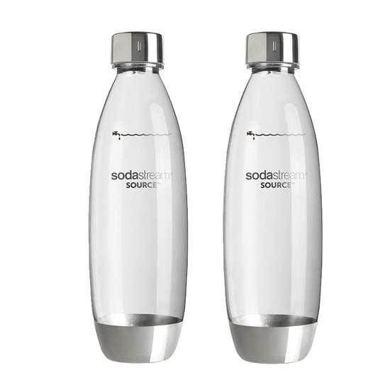 Set 2 sticle 1l dop metal - SodaStream