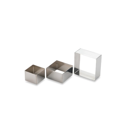 Set 3 forme patrate, inox - Grunwerg | KitchenShop