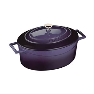 Cratita ovala, fonta, 27cm/3,9L, "Folk", Mov - LAVA