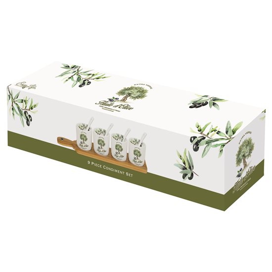 Set portelan condimente 9 piese “Huile d’Olive”  - Nuova R2S