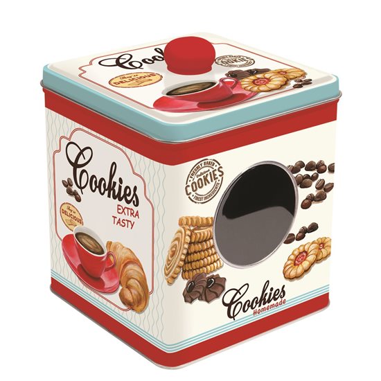 Cutie metalica pentru biscuiti "Cookies" 13 x 13 x 14.5 cm - Nuova R2S