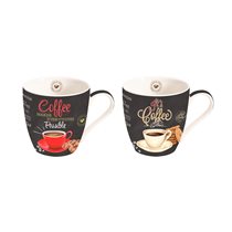 Set 2 cani portelan, 350ml, "It's coffee time" - Nuova R2S