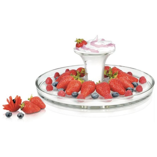 Platou tort cu picior, sticla - Borgonovo