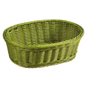 Cos oval pentru paine 29,5 x 23 cm, plastic, Verde - Kesper