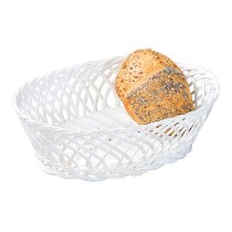 Cos oval pentru paine 31 x 23,5 cm, plastic, Alb - Kesper
