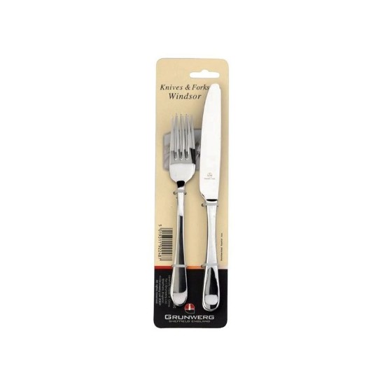 Set 2 cutite si 2 furculite, inox, "Windsor" - Grunwerg