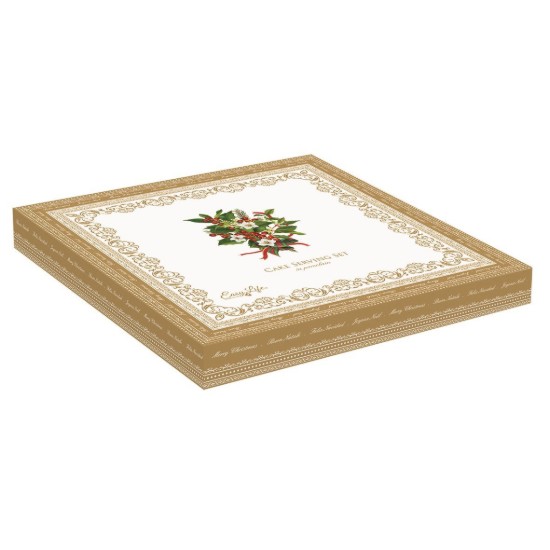 Set platou si paleta tort, portelan, 32cm, "Mistletoe" - Nuova R2S