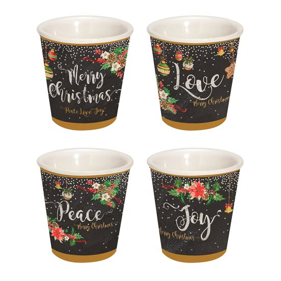 Set 4 cesti espresso 80 ml "Peace, Love, Joy" - Nuova R2S