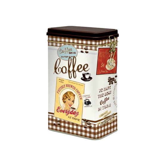 Cutie metalica pentru depozitare cafea "Vintage", alb - Nuova R2S