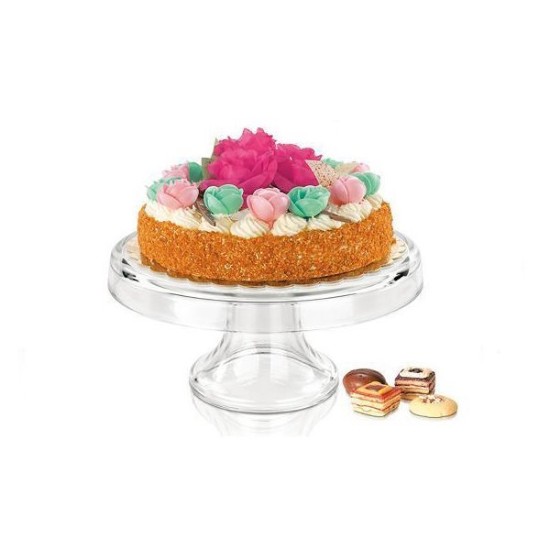 Platou tort cu picior, sticla - Borgonovo