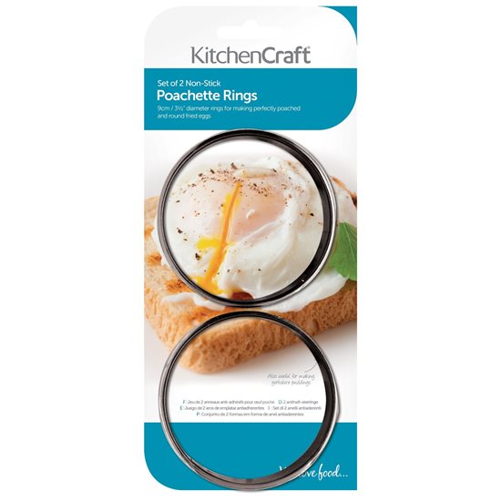 Set 2 inele pentru oua posate, otel, 9 cm - Kitchen Craft