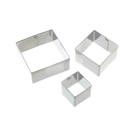 Set 3 forme cutter decorare, patrate, inox - Kitchen Craft