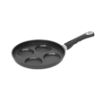 Tigaie pentru clatite/blinis, aluminiu, 26cm, inaltime 1 cm, inductie - AMT Gastroguss