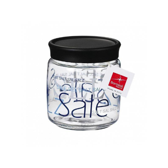 Recipient din sticla pentru sare, 750ml, "Giara", Negru - Bormioli Rocco