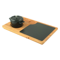 Set platou cu cratita servire, fonta - LAVA