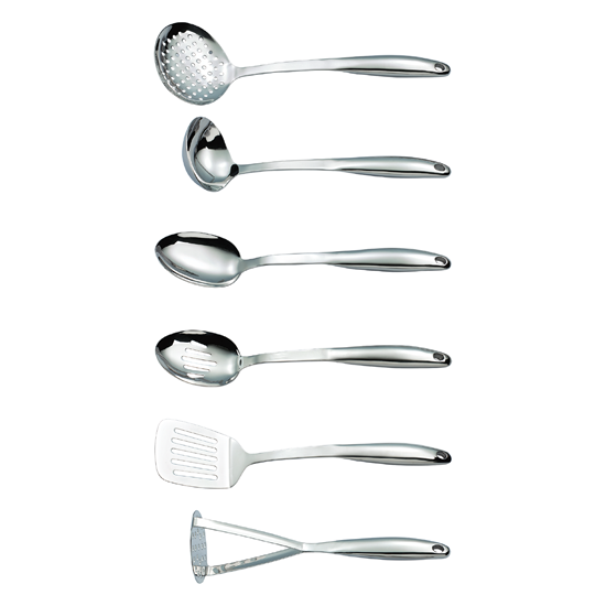 Set ustensile bucatarie din inox, 7 piese - Zokura