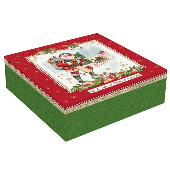 Set 4 platouri 16 cm din portelan "Vintage Christmas" - Nuova R2S