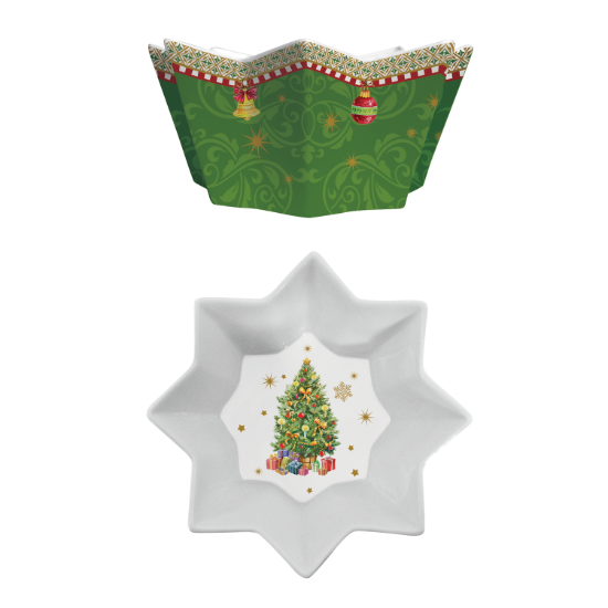 Set 4 mini boluri din portelan "Vintage Christmas" - Nuova R2S