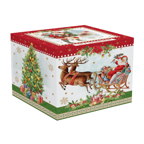 Set 4 mini boluri din portelan "Vintage Christmas" - Nuova R2S