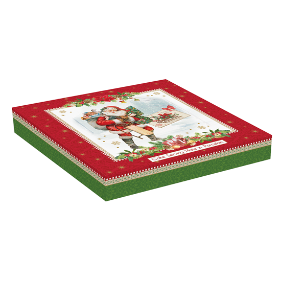 Set platou si paleta tort "Vintage Christmas - Letter", portelan, 32 cm - Nuova R2S