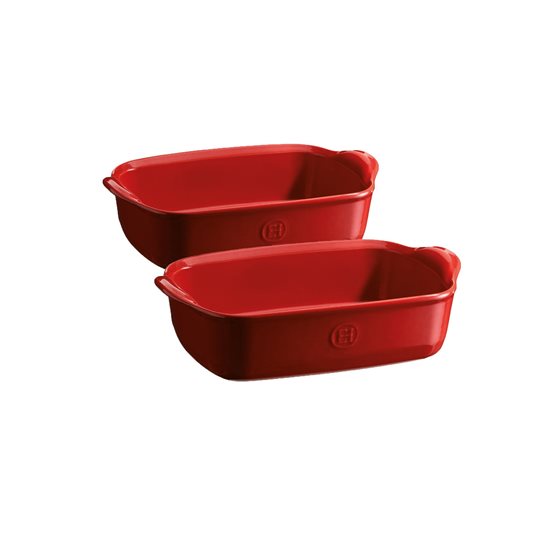 Set 2 tavi Burgundy pentru cuptor, 22 x 14 cm - Emile Henry