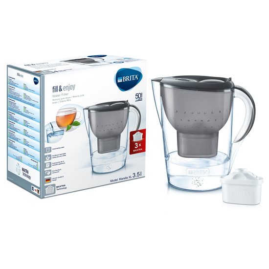 Starter pack BRITA Marella XL 3,5 L (grey) + 3 filtre Maxtra