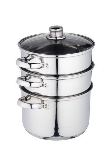 Set oale multietajate pentru gatit la aburi, inox, 22cm - Kitchen Craft